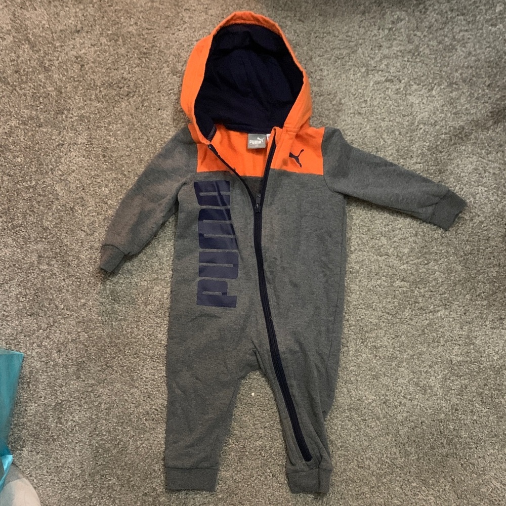 Puma Kids One Piece in Gray and Orange